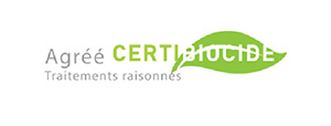 Logo certifiant Certibiocide, en traitement raisonnés